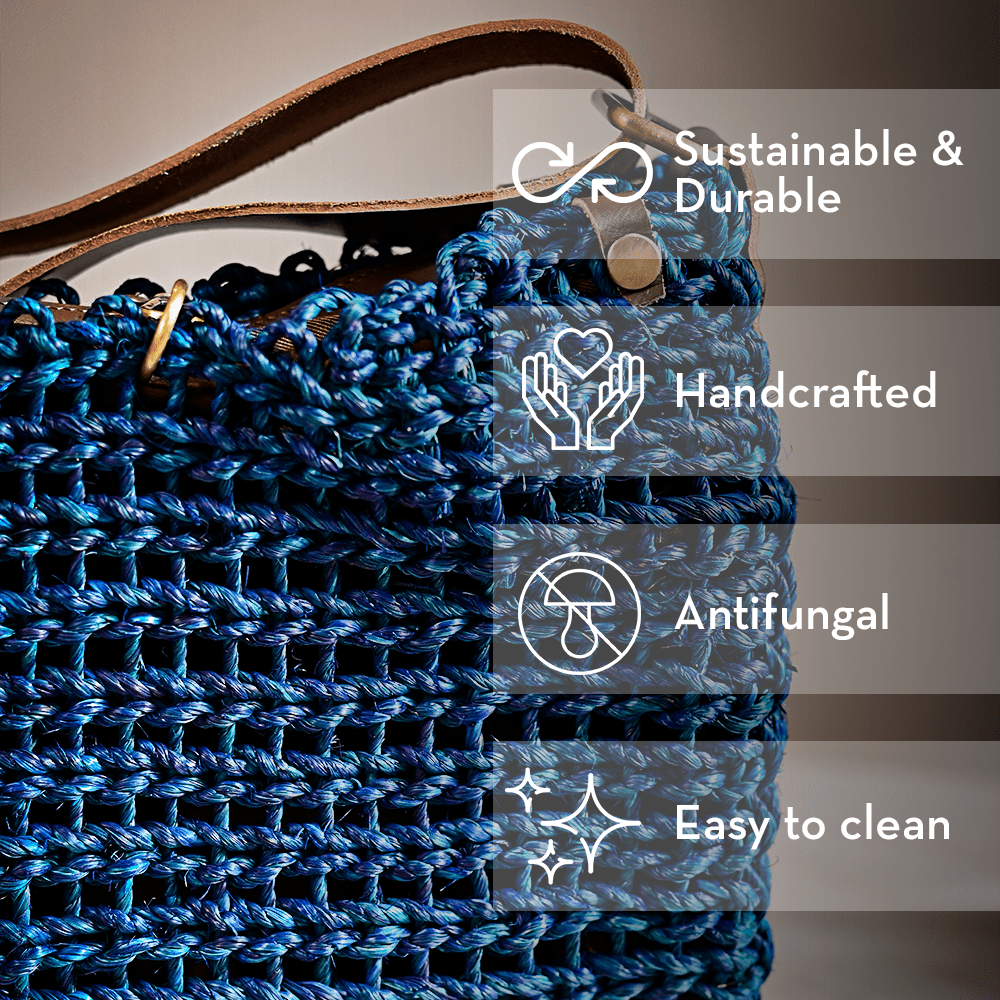 Sabai Flexi Carry Bag with Insert - Indigo | Handmade Crossbody Bag | Kadam Haat - Kadam Haat
