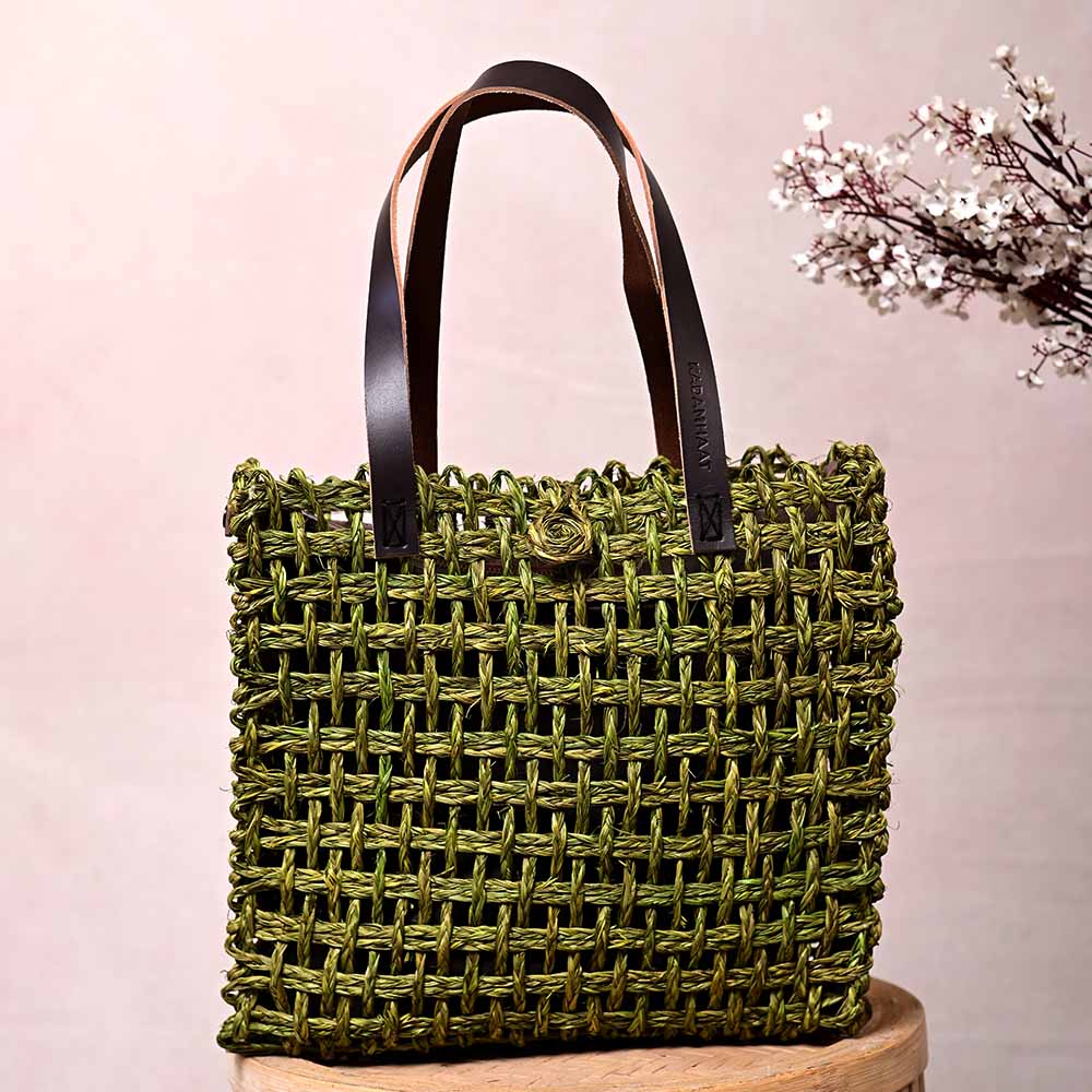 Sabai Mesh Luxe Carry Bag - Avocado - Kadam Haat