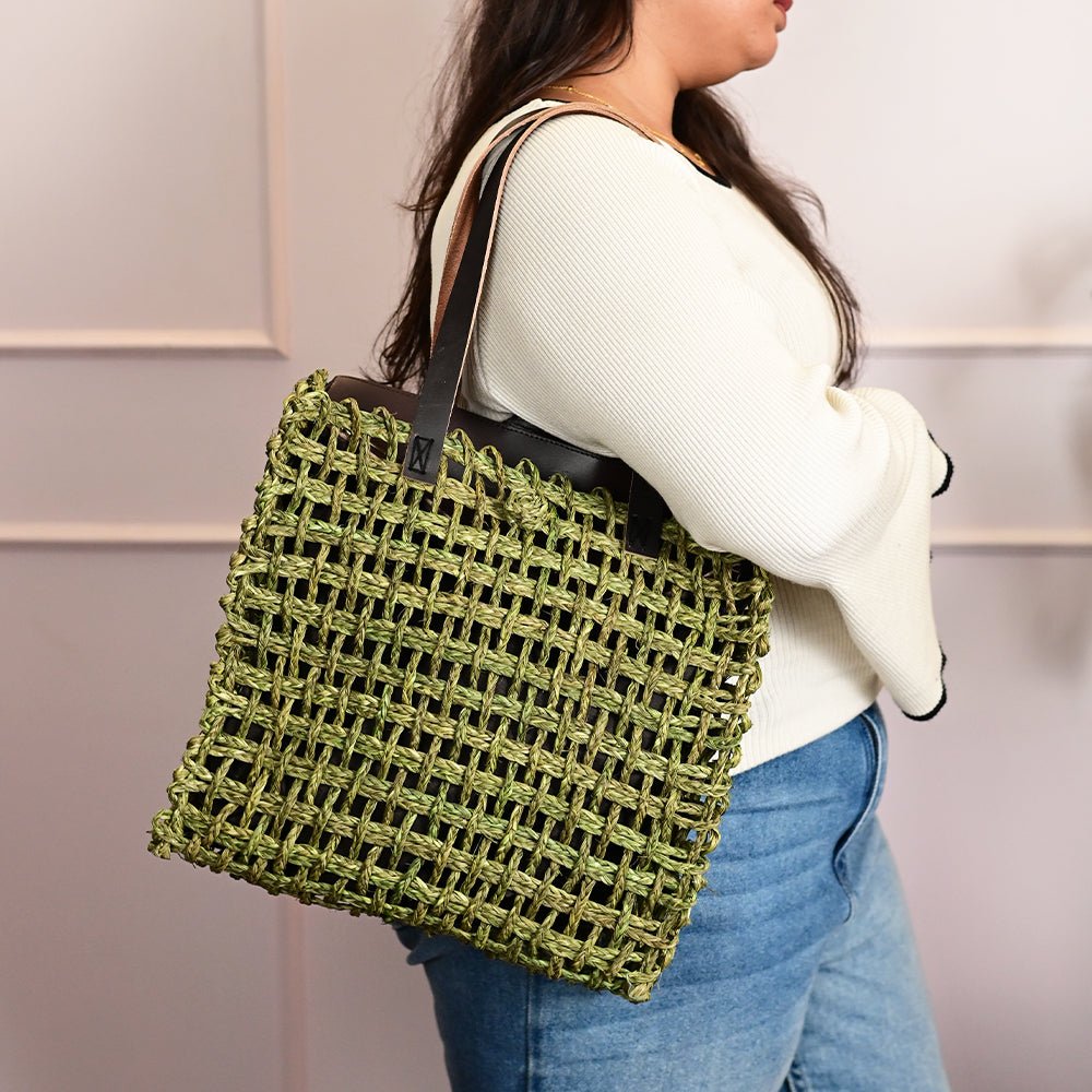 Sabai Mesh Luxe Carry Bag - Avocado - Kadam Haat