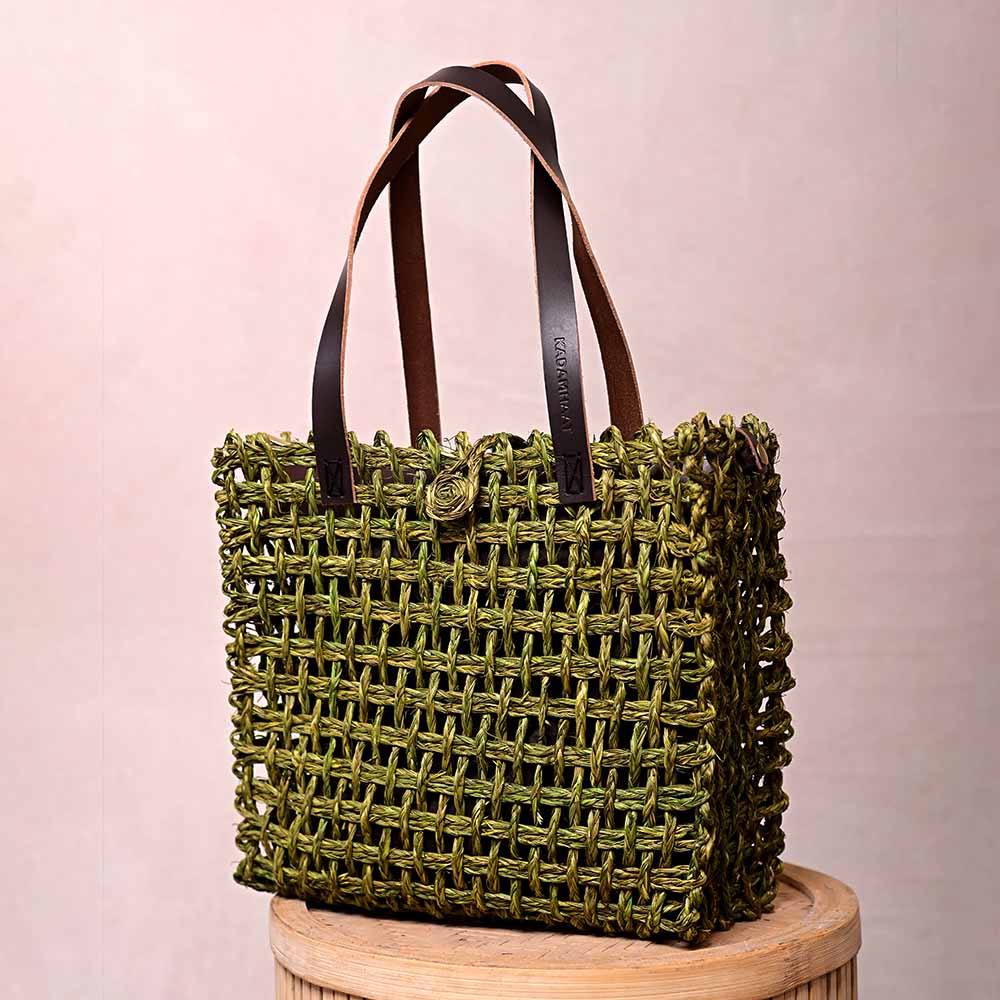 Sabai Mesh Luxe Carry Bag - Avocado - Kadam Haat