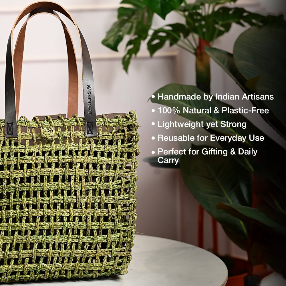 Sabai Mesh Luxe Carry Bag - Avocado - Kadam Haat