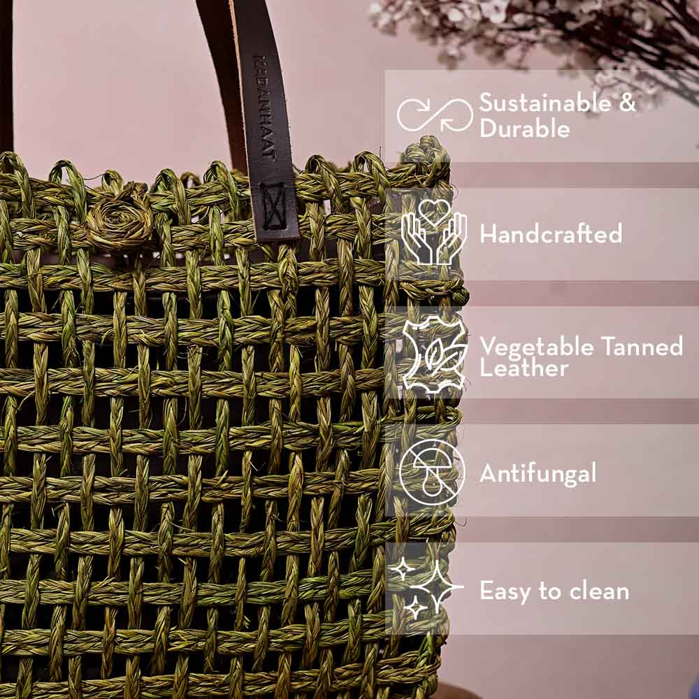 Sabai Mesh Luxe Carry Bag - Avocado - Kadam Haat