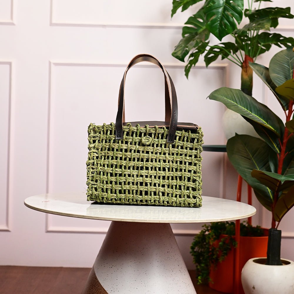 Sabai Mesh Luxe Carry Bag - Avocado - Kadam Haat