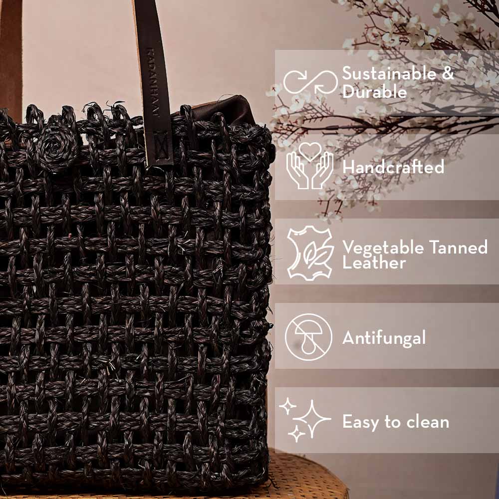 Sabai Mesh Luxe Carry Bag - Black - Kadam Haat