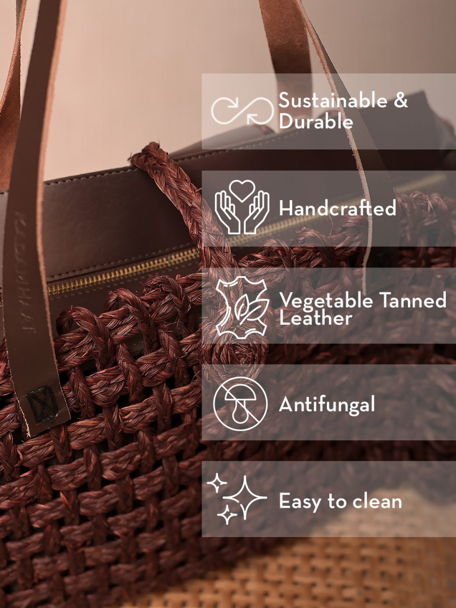 Sabai Mesh Luxe Carry Bag - Brown - Kadam Haat