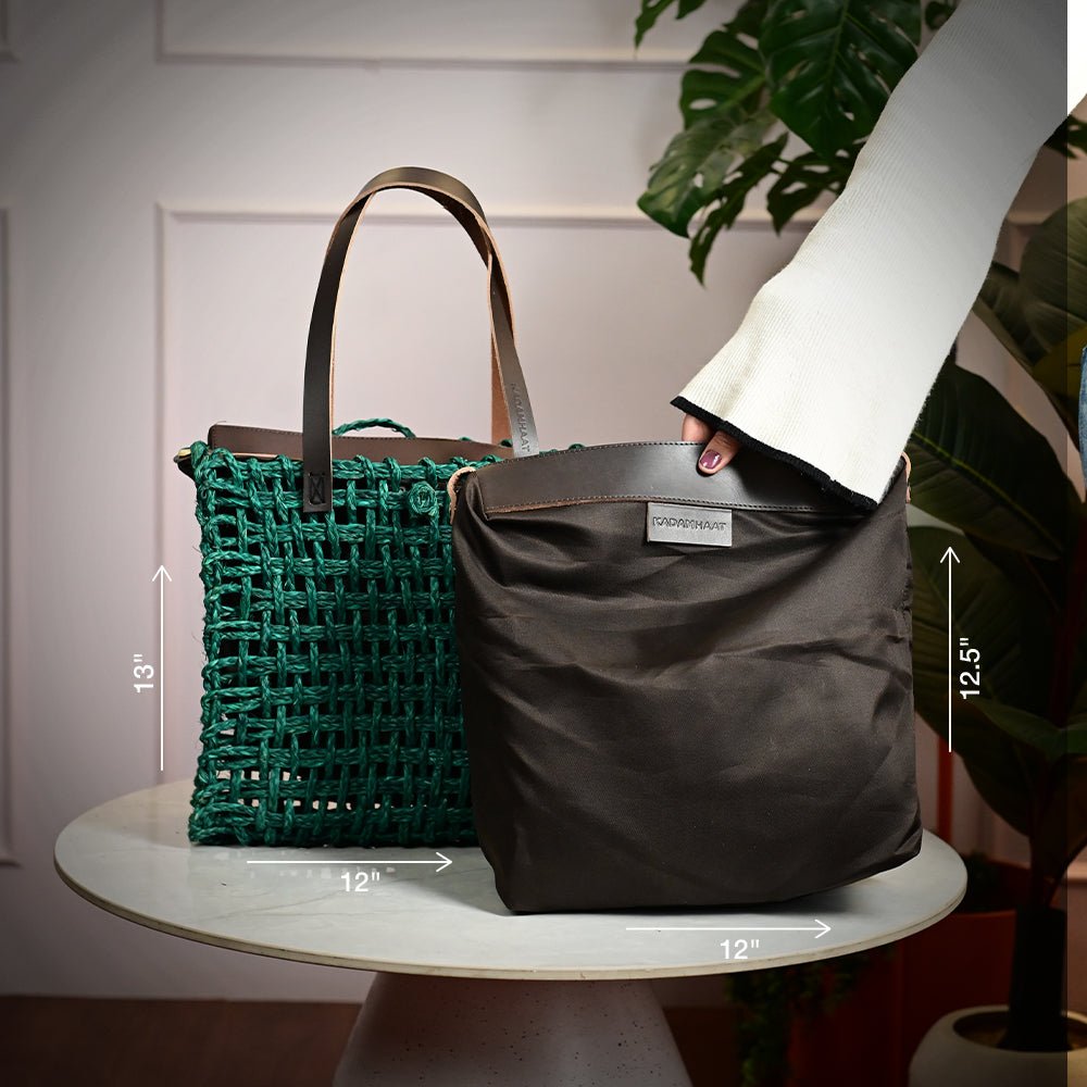 Sabai Mesh Luxe Carry Bag - Green - Kadam Haat