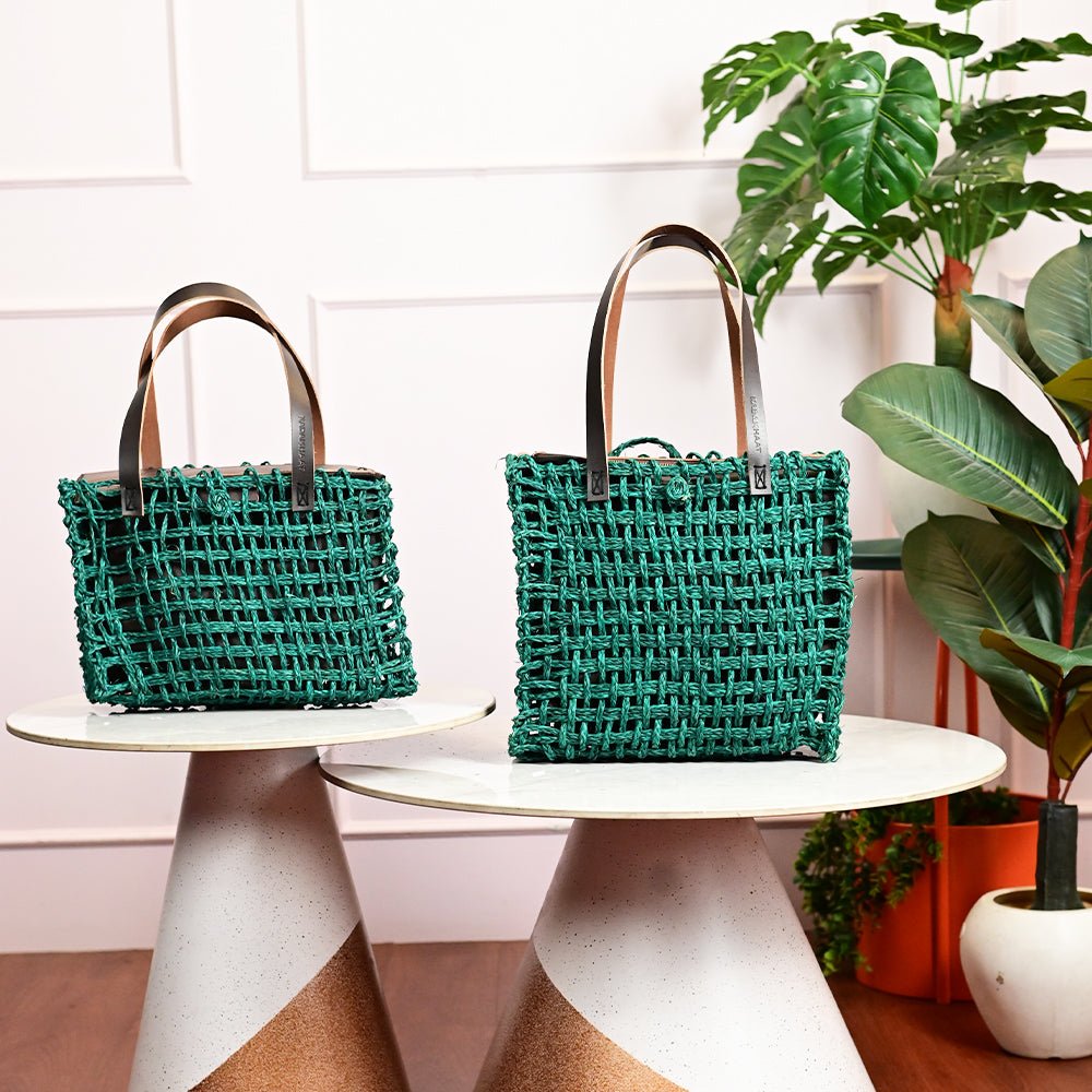 Sabai Mesh Luxe Carry Bag - Green - Kadam Haat