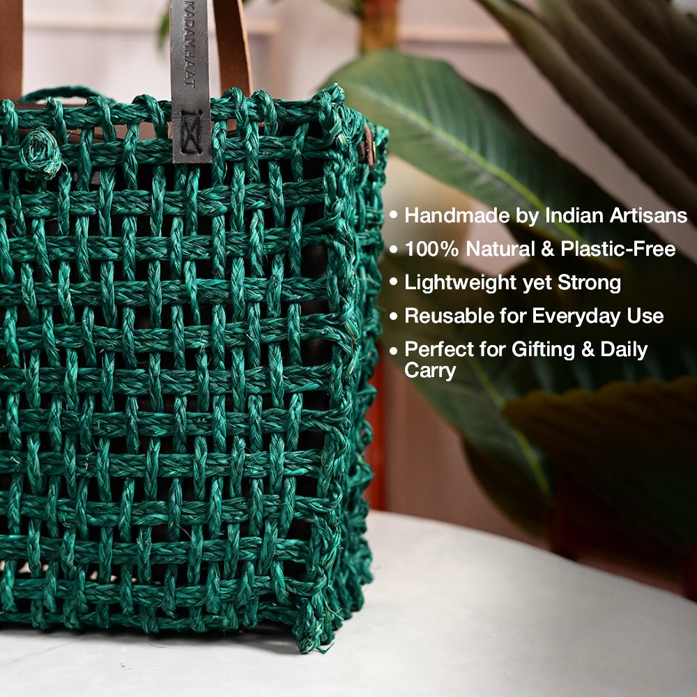 Sabai Mesh Luxe Carry Bag - Green - Kadam Haat