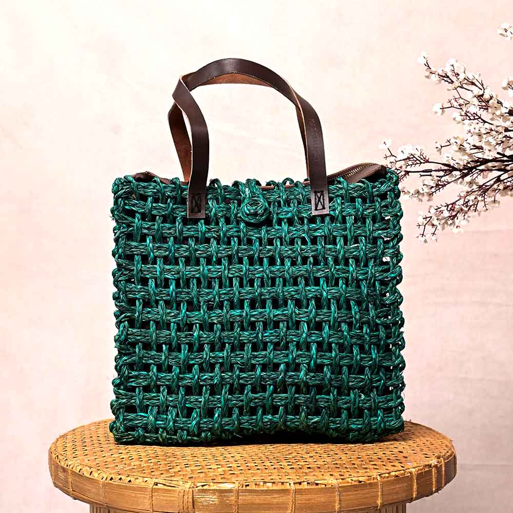 Sabai Mesh Luxe Carry Bag - Green - Kadam Haat