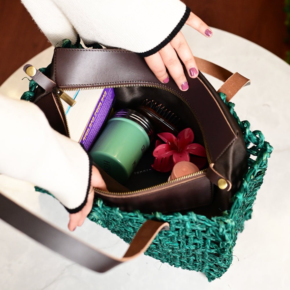 Sabai Mesh Luxe Carry Bag - Green - Kadam Haat