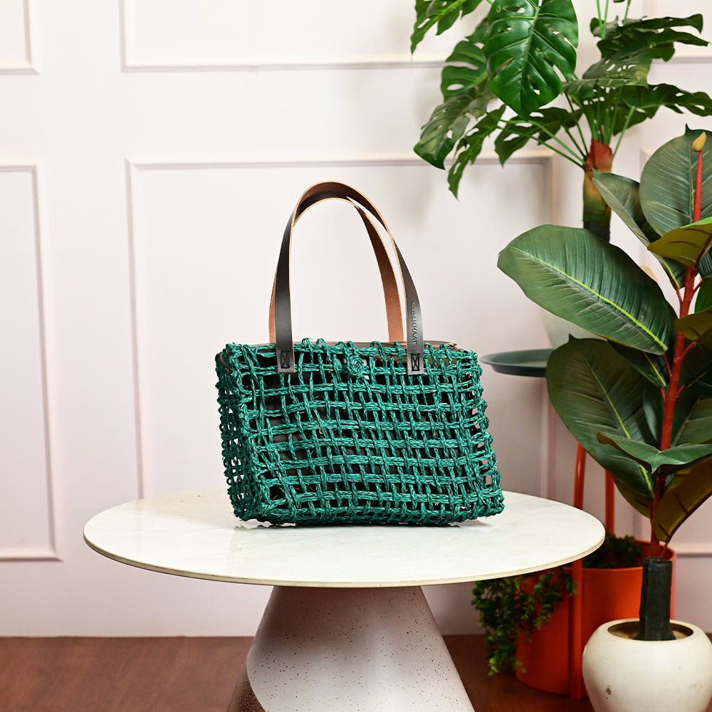 Sabai Mesh Luxe Carry Bag - Green - Kadam Haat