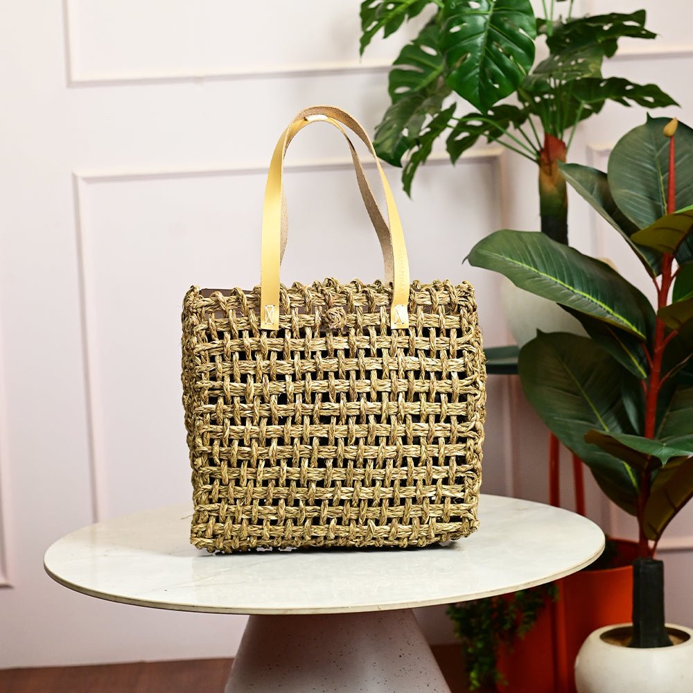 Sabai Mesh Luxe Carry Bag - Natural - Kadam Haat