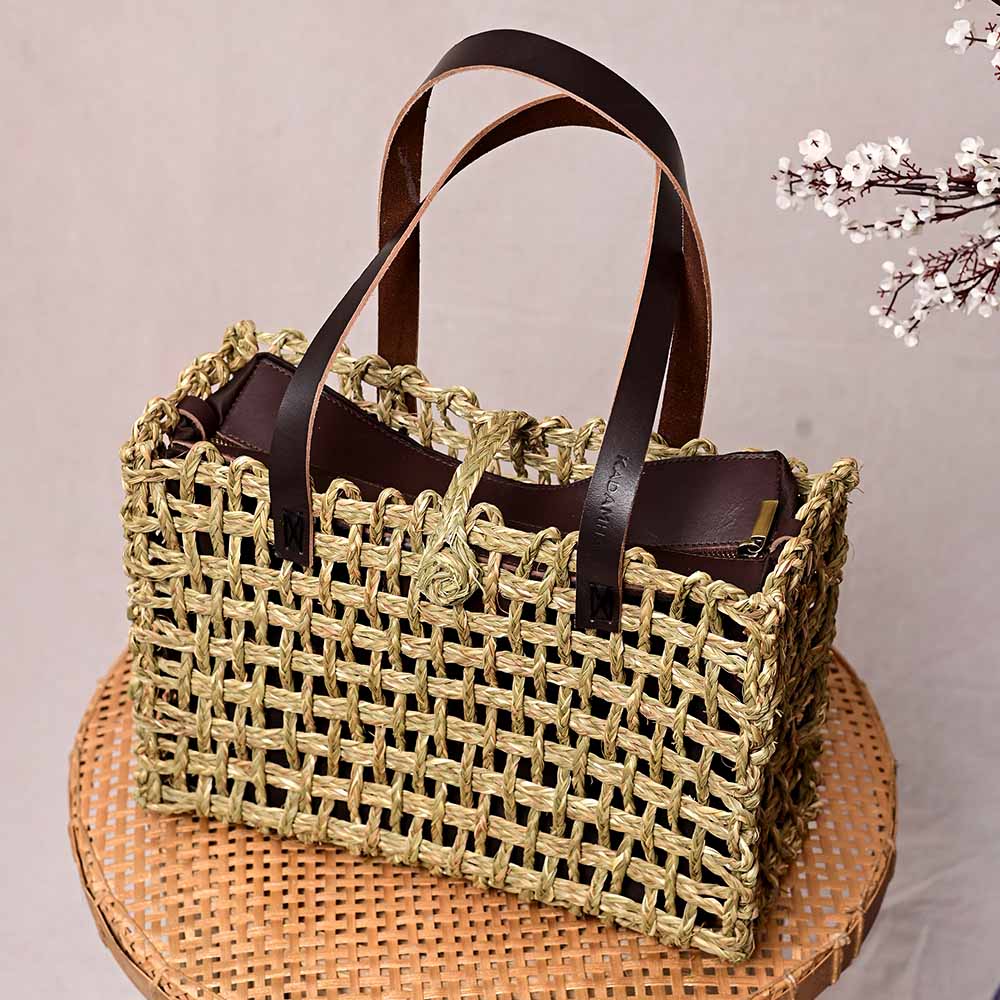 Sabai Mesh Luxe Carry Bag - Natural - Kadam Haat