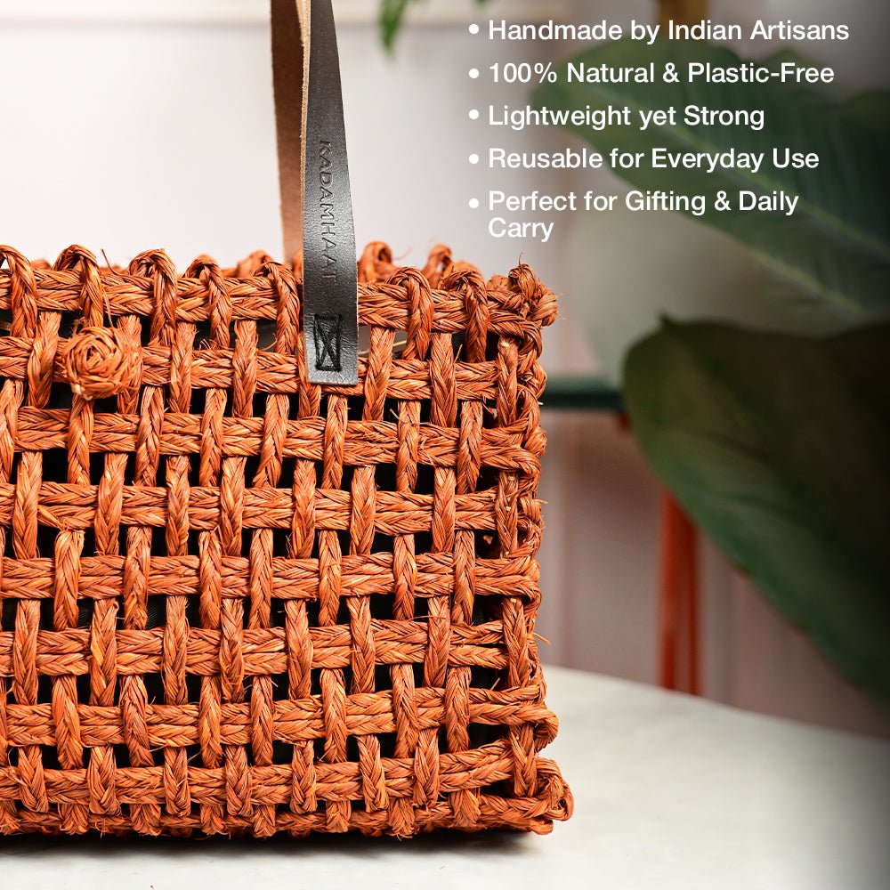 Sabai Mesh Luxe Carry Bag - Orange - Kadam Haat