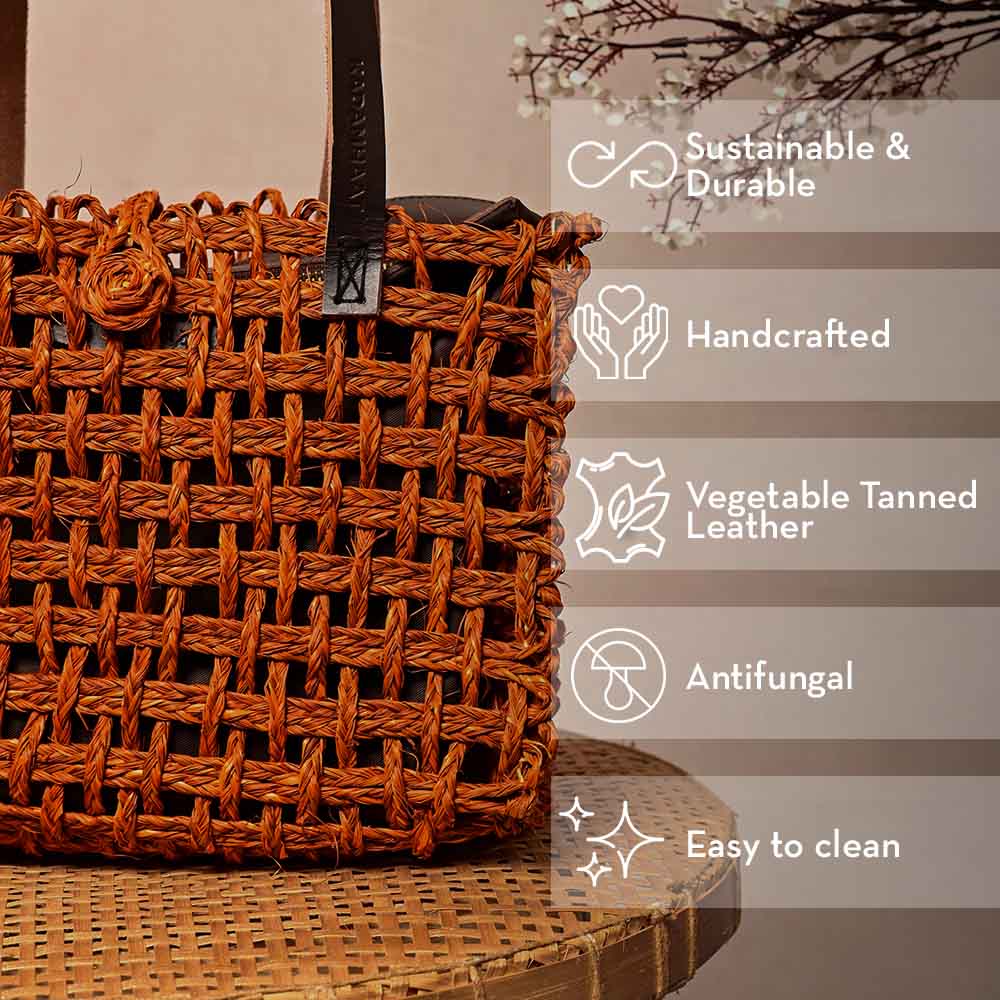 Sabai Mesh Luxe Carry Bag - Orange - Kadam Haat