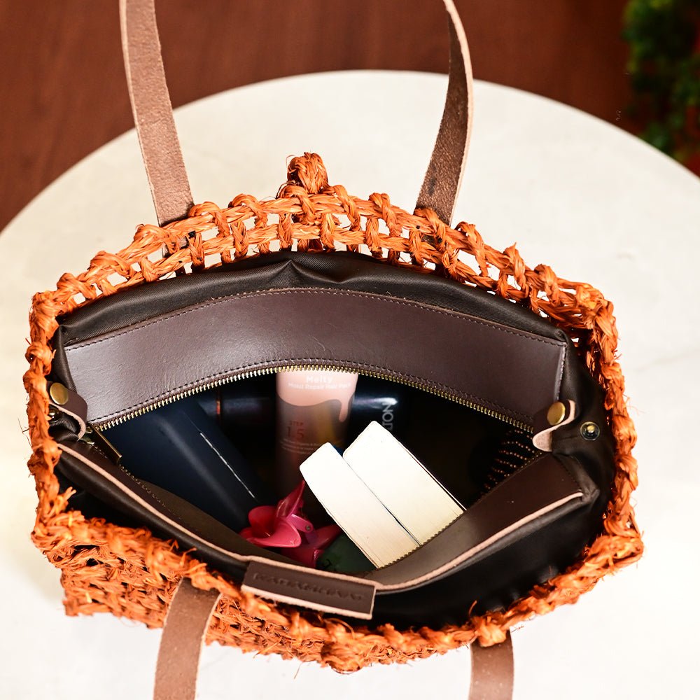 Sabai Mesh Luxe Carry Bag - Orange - Kadam Haat