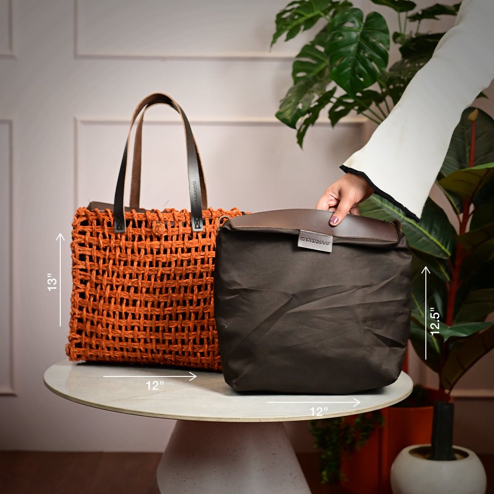 Sabai Mesh Luxe Carry Bag - Orange - Kadam Haat
