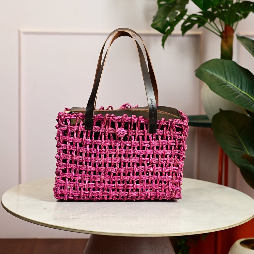 Sabai Mesh Luxe Carry Bag - Pink - Kadam Haat