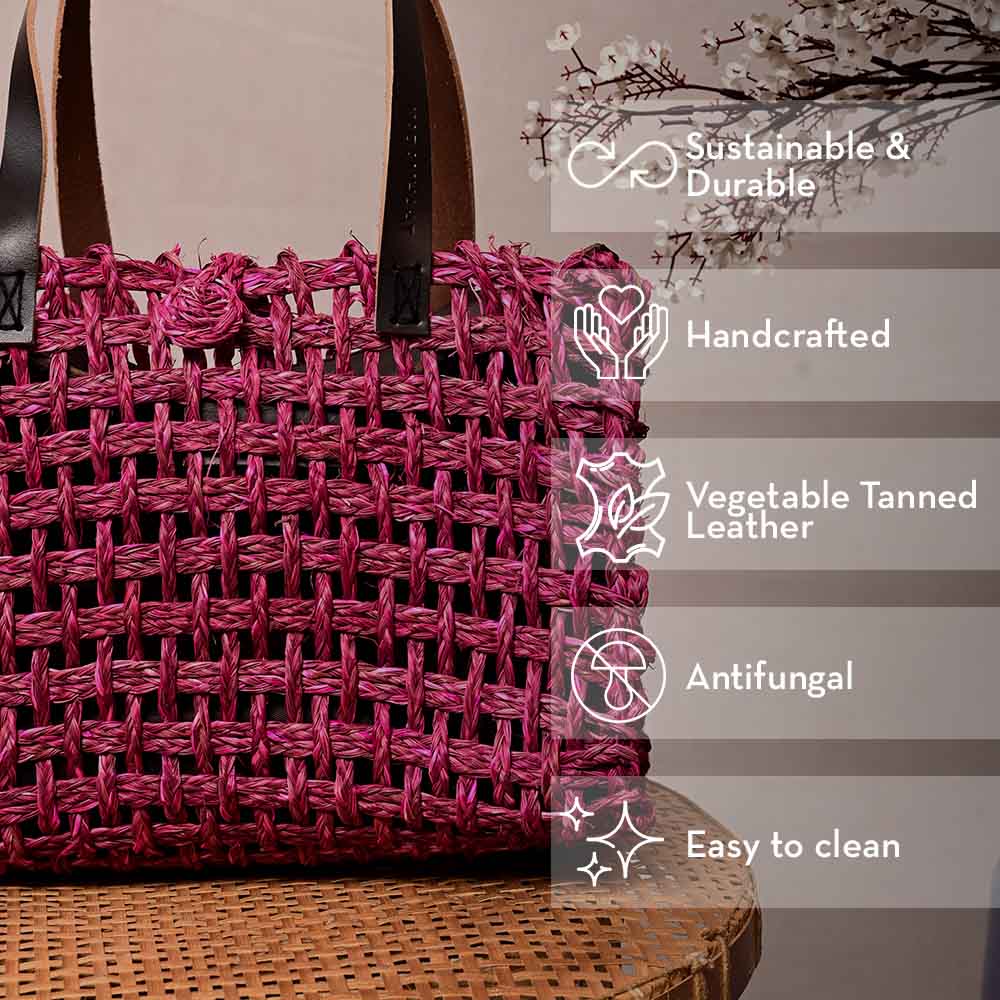 Sabai Mesh Luxe Carry Bag - Pink - Kadam Haat