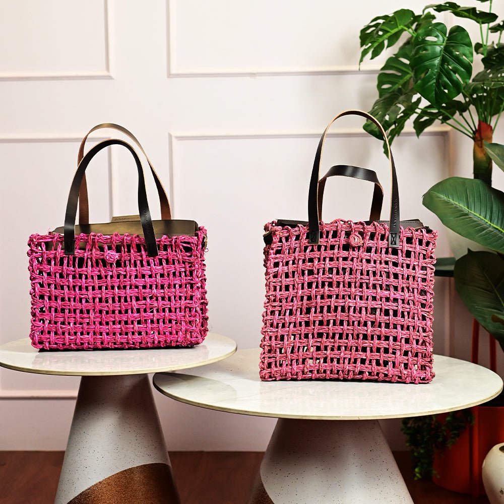 Sabai Mesh Luxe Carry Bag - Pink - Kadam Haat