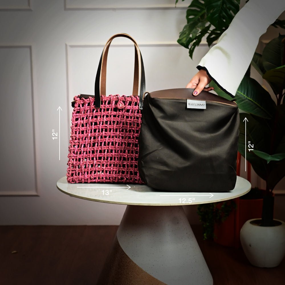Sabai Mesh Luxe Carry Bag - Pink - Kadam Haat