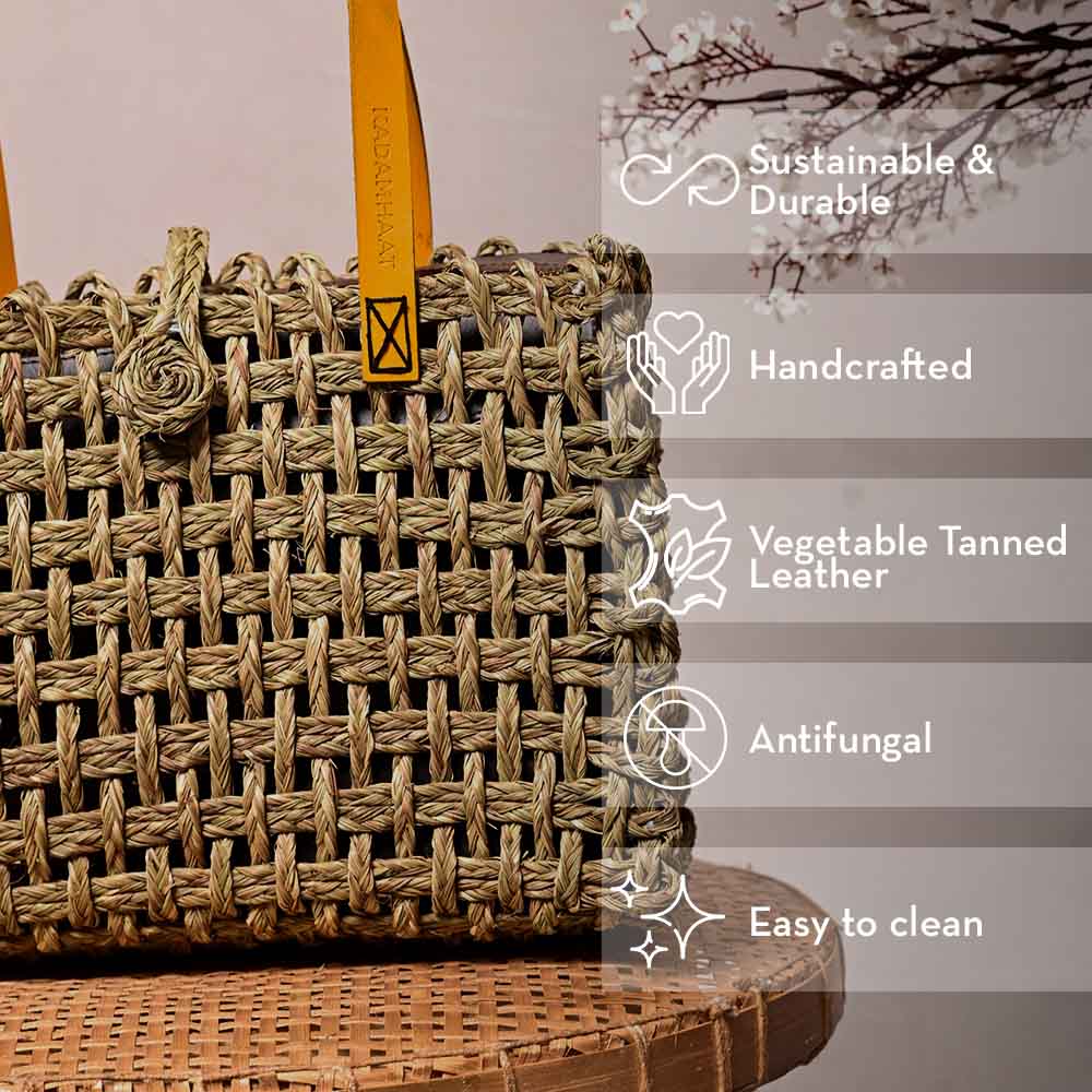 Sabai Mesh Luxe Carry Bag - Turmeric - Kadam Haat