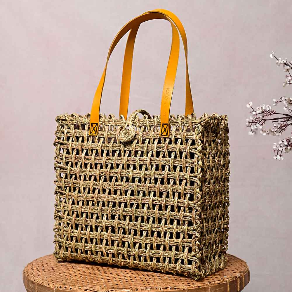 Sabai Mesh Luxe Carry Bag - Turmeric - Kadam Haat