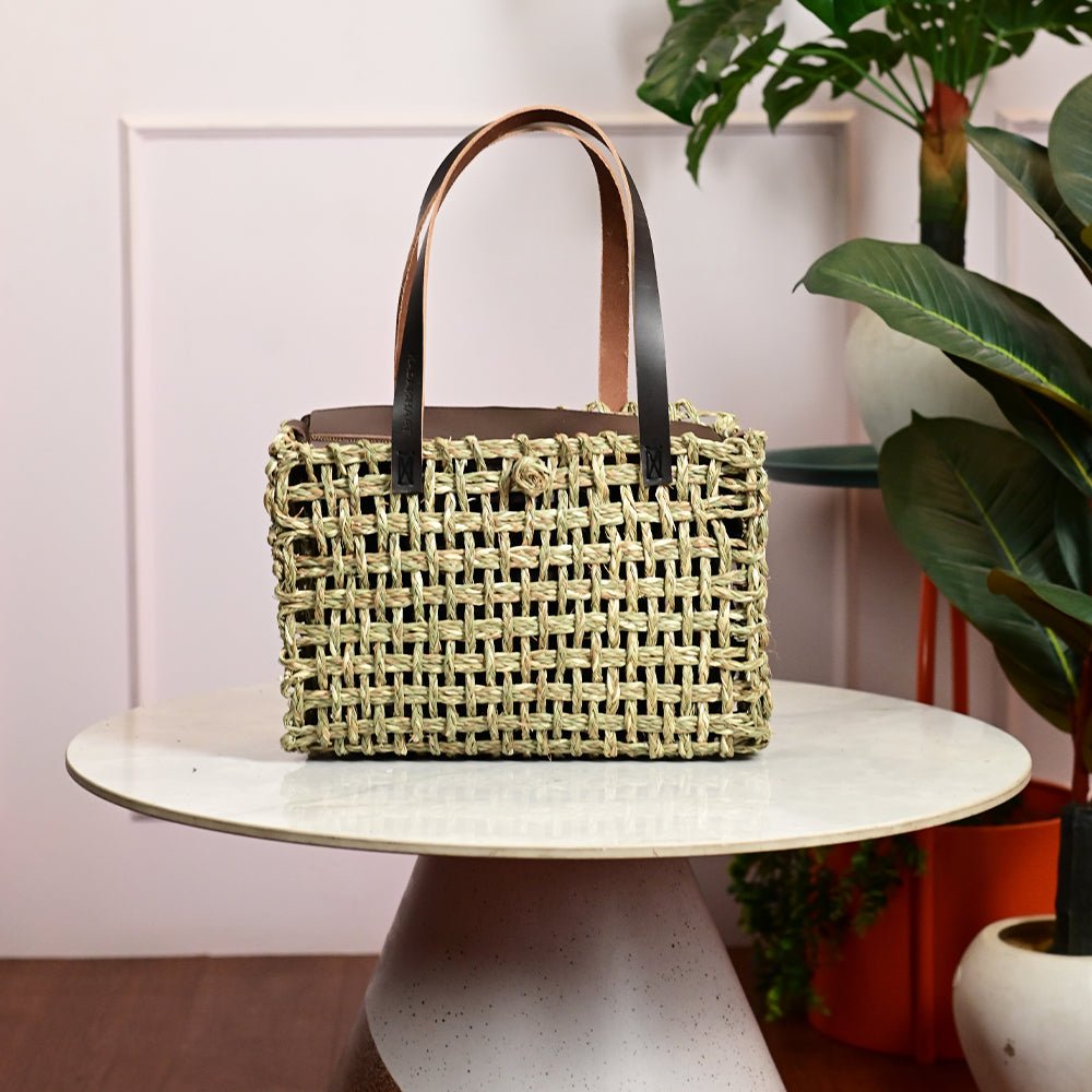 Sabai Mesh Small Luxe Carry Bag - Natural - Kadam Haat