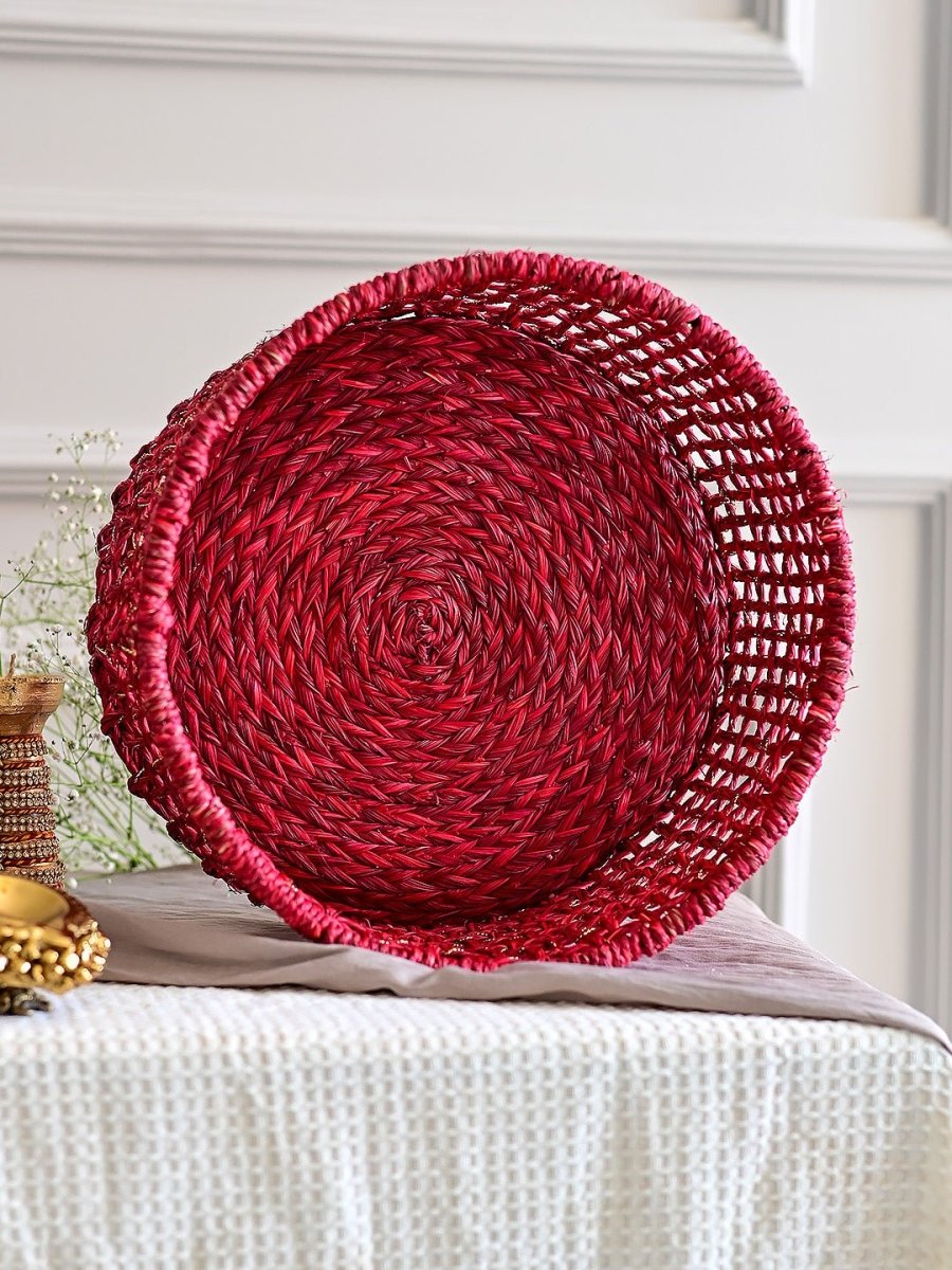 Sabai Trousseau Basket - Red Zari - Kadam Haat