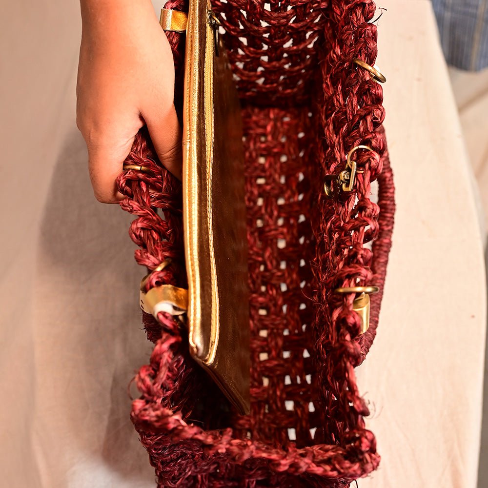 Vegan Mesh Gild - Wine - Kadam Haat