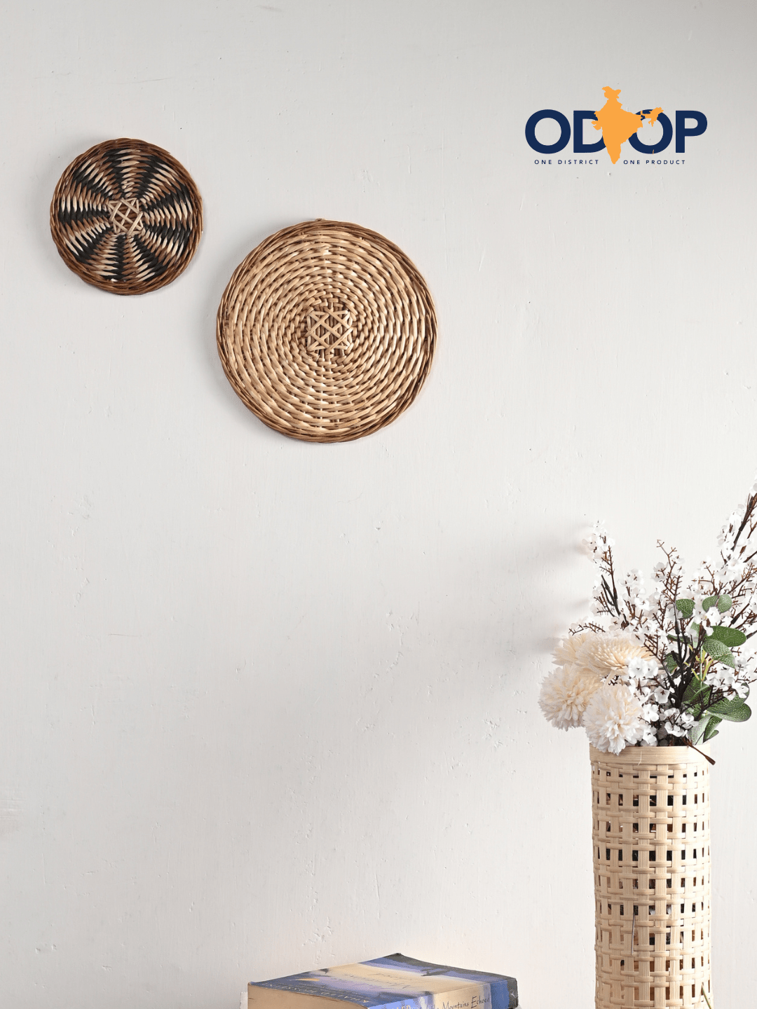 Wicker Wall Plate Set of 2 - Kadam Haat