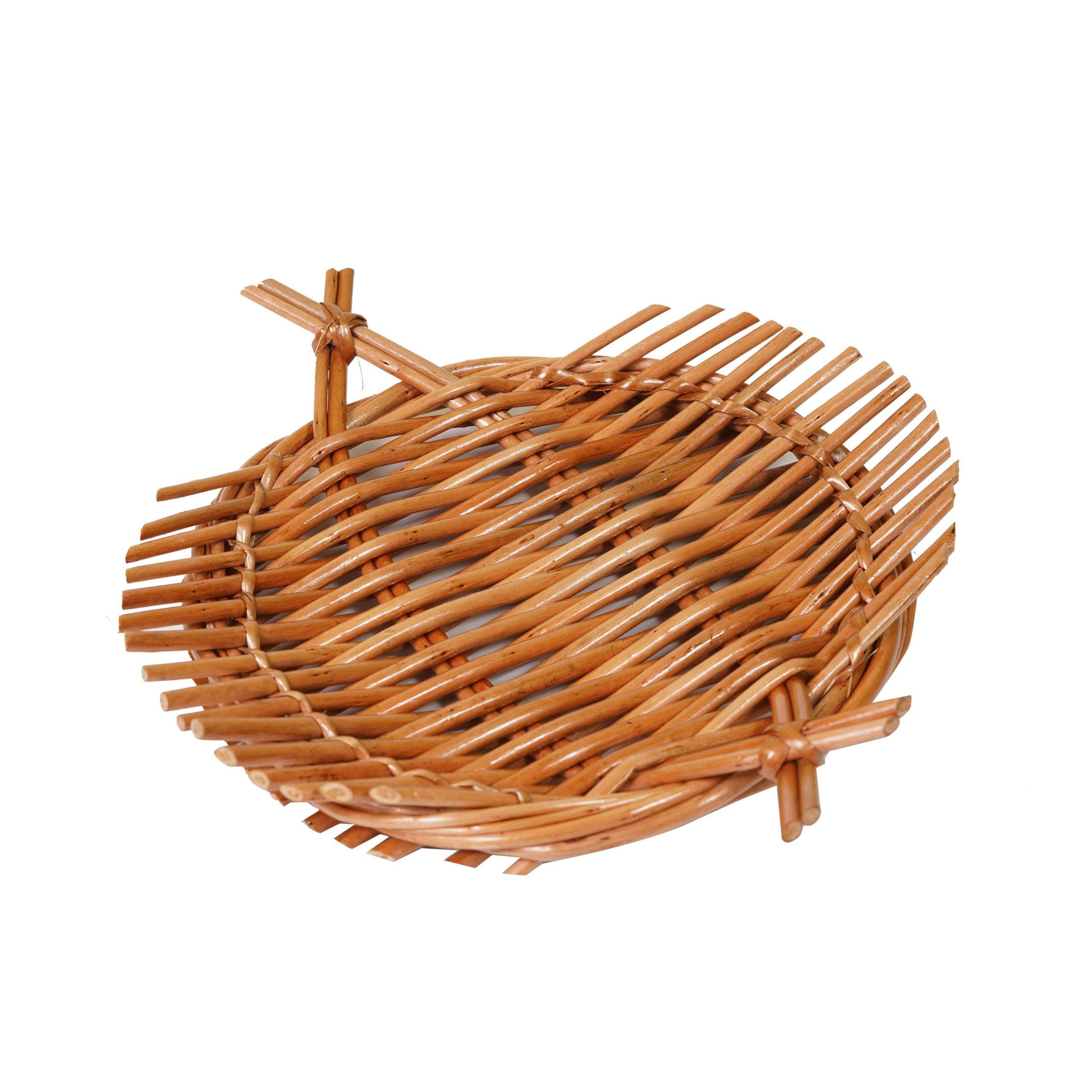 Kadam Haat Handmade Wicker Appetizer Tray Round (Brown)