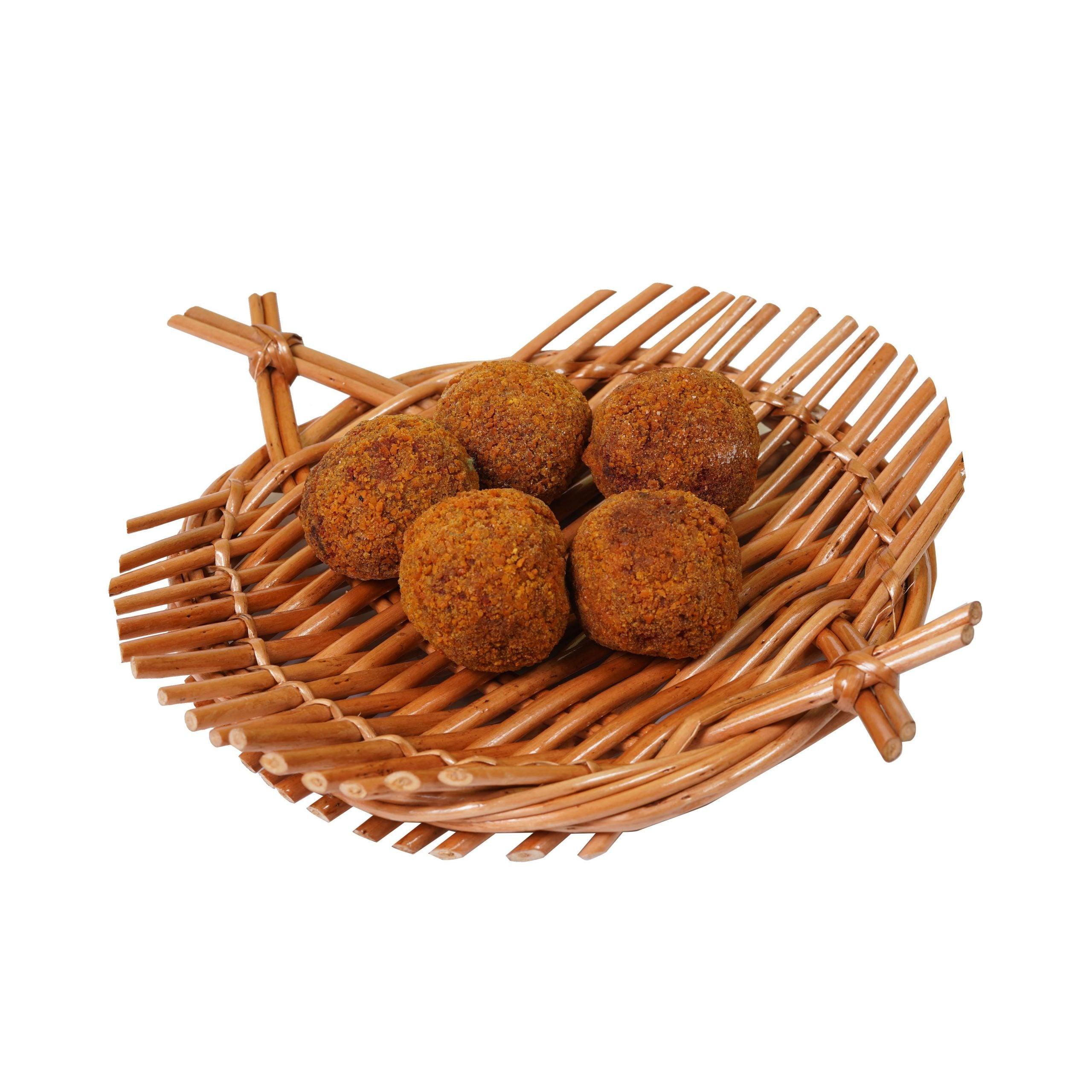 Kadam Haat Handmade Wicker Appetizer Tray Round (Brown)