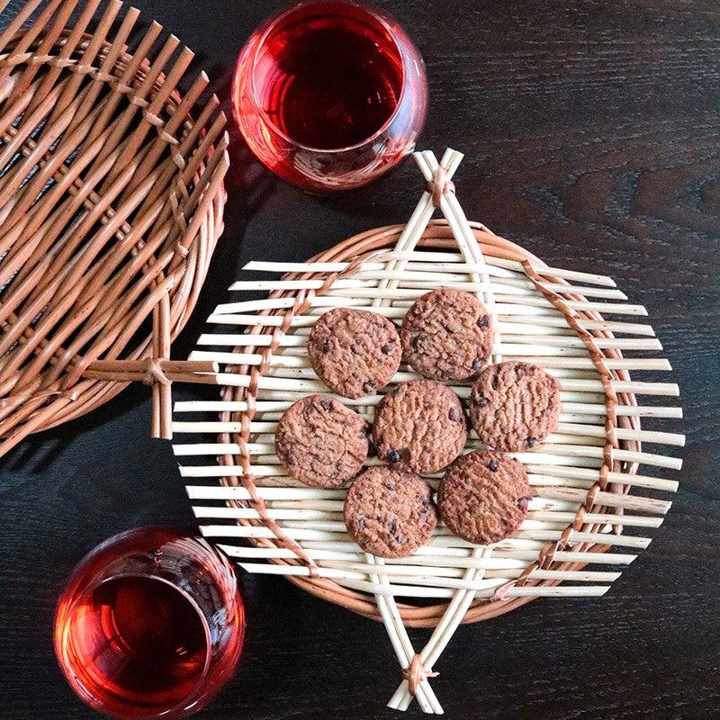 Handmade Wicker Tray Small Brown - Kadam Haat